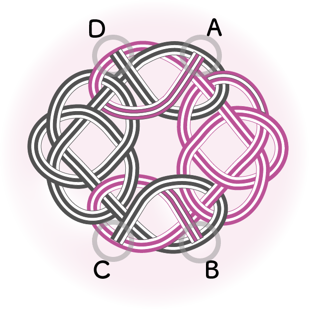 「あじさい結び」の作り方６のイラスト