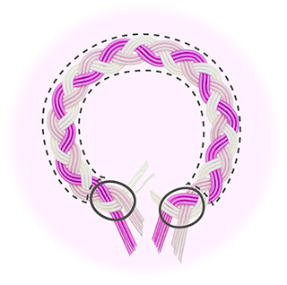 先端部分にボンドを塗る